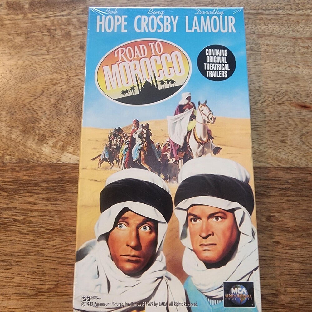 Vintage Road To Morocco VHS 1942 Bob Hope Bing Crosby MCA Universal Sealed